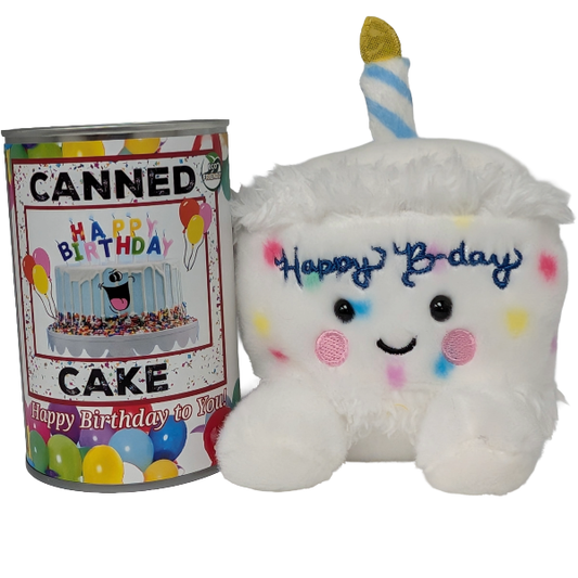 Canned Cake | Happy Birthday to You Gift | Plush B-day Cake: Foil Lid
