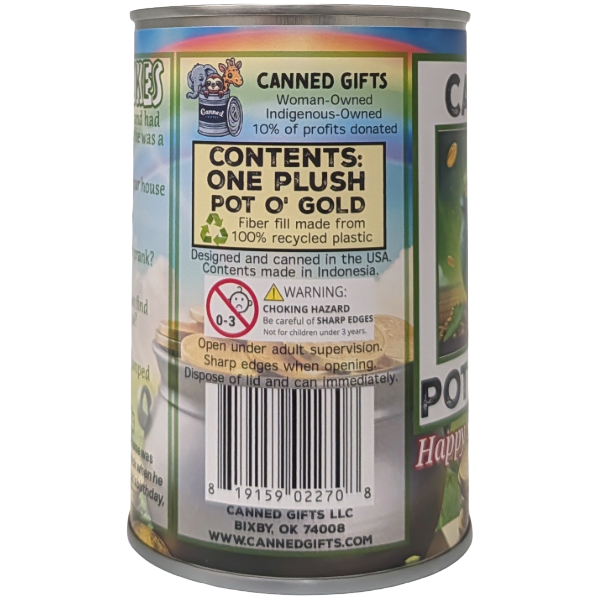 Canned Pot O' Gold | Funny Jokes St. Patrick's Day Gift: Foil Lid