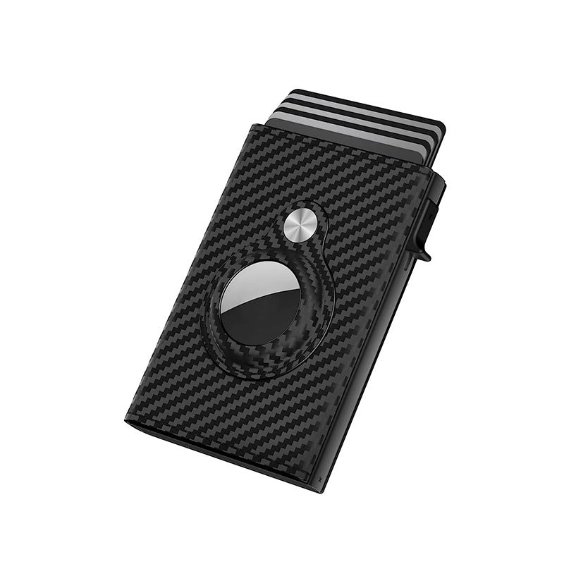 Carbon Fiber Leather Card Holder Black Stripe Multifunctional