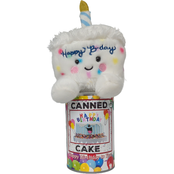 Canned Cake | Happy Birthday to You Gift | Plush B-day Cake: Foil Lid