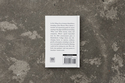 Book back cover on a textured stone surface