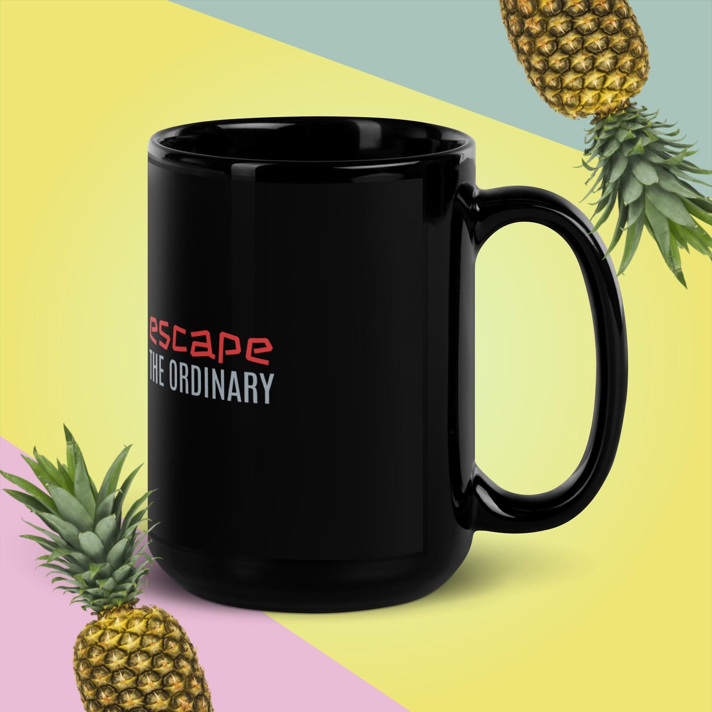 Black Escape the Ordinary Glossy Mug