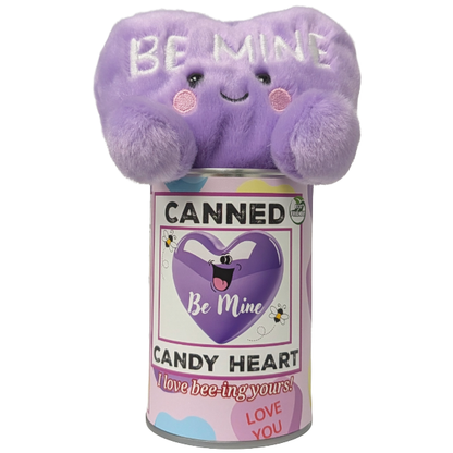 Canned Be Mine Candy Heart | Funny Jokes Valentine Plush: Foil Lid