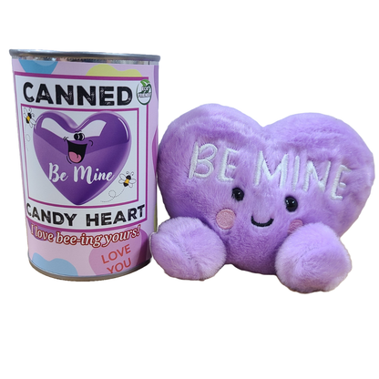 Canned Be Mine Candy Heart | Funny Jokes Valentine Plush: Foil Lid