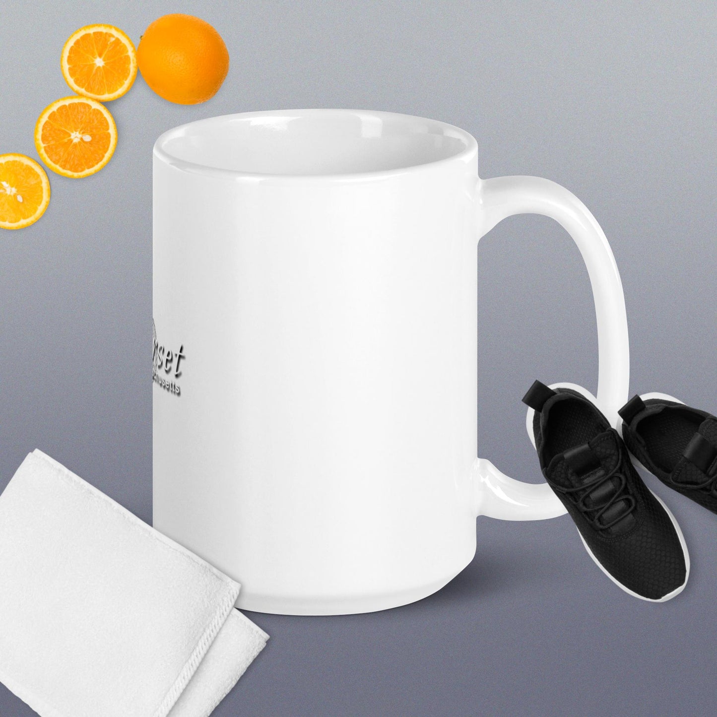 White glossy mug