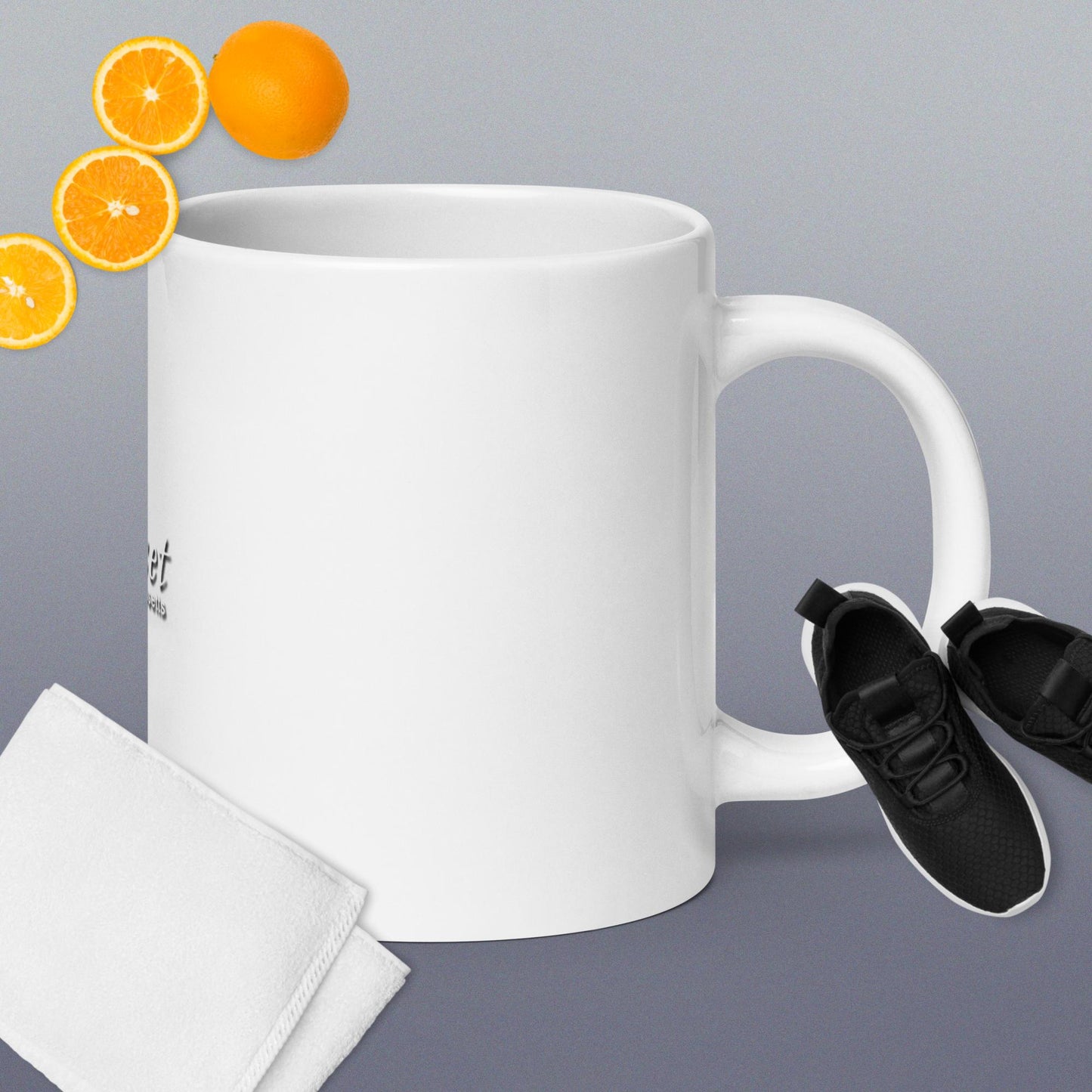 White glossy mug